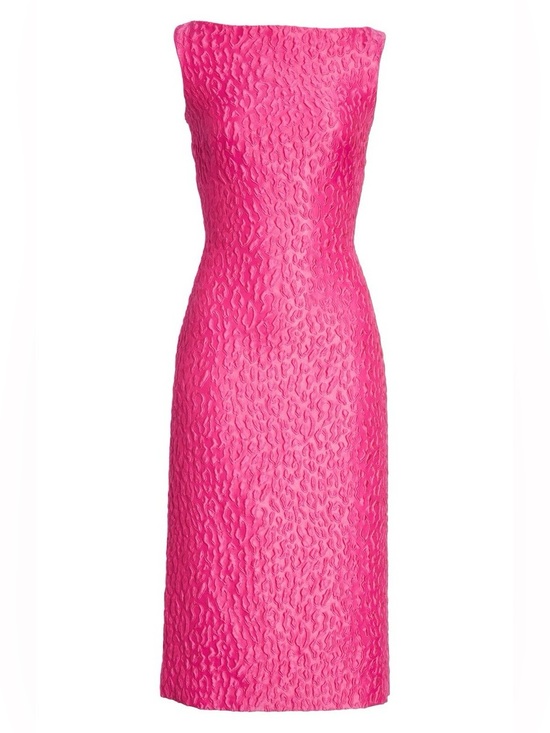 Brandon Maxwell Dresses & Skirts - Brandon Maxwell Fuchsia Textured Strapless Midi Dress